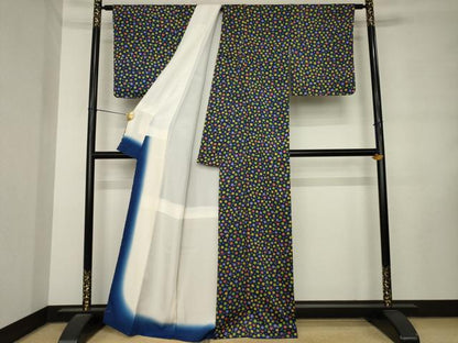 平和屋着物●上質な小紋　舞花文　正絹　逸品　AABL9333ck