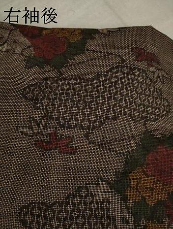 平和屋着物●本場大島紬　7マルキ　雲取り扇面花文　正絹　逸品　AABL9334ck
