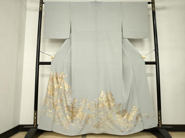 平和屋着物●豪華色留袖　流水風景文　金銀彩　正絹　逸品　AABL9340ck