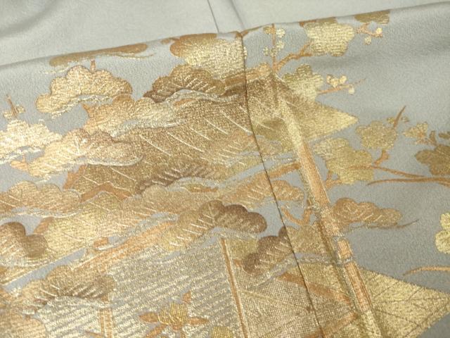 平和屋着物●豪華色留袖　流水風景文　金銀彩　正絹　逸品　AABL9340ck