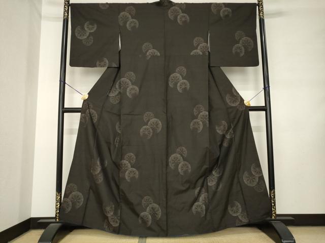平和屋着物●本場大島紬　源氏車文　やまと誂製　正絹　逸品　AABL9342ck