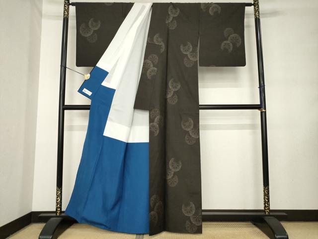 平和屋着物●本場大島紬　源氏車文　やまと誂製　正絹　逸品　AABL9342ck