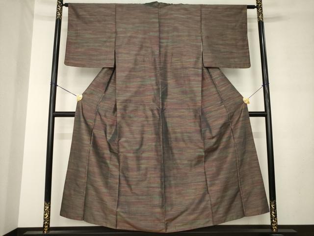 平和屋着物●本場大島紬　霞文　正絹　逸品　AABL9358ck