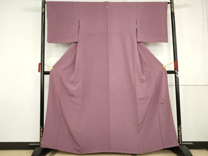 平和屋着物●染色作家　斉藤三才監修　色無地　京紫色　正絹　逸品　AABL9361cs