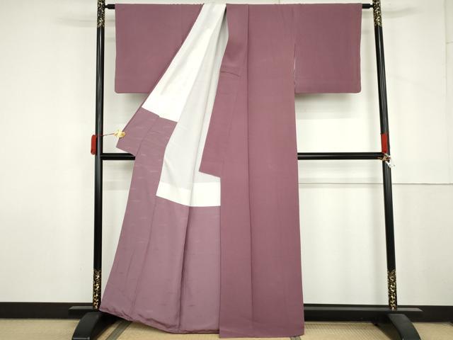 平和屋着物●染色作家　斉藤三才監修　色無地　京紫色　正絹　逸品　AABL9361cs