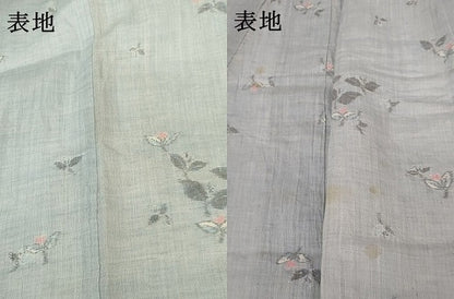 平和屋着物＊夏物　本場小千谷ちぢみ　草花文　麻　逸品　AABL9377cs