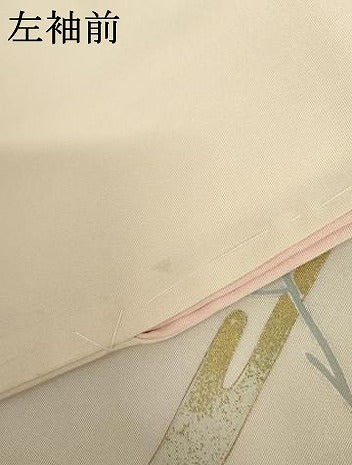 平和屋着物●訪問着　駒刺繍　扇面花文　楓　暈し染め　金彩　正絹　逸品　AABL9400cs