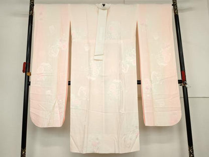平和屋着物●振袖用長襦袢　袷　花車地紋　暈し染め　正絹　逸品　AABL9402cs