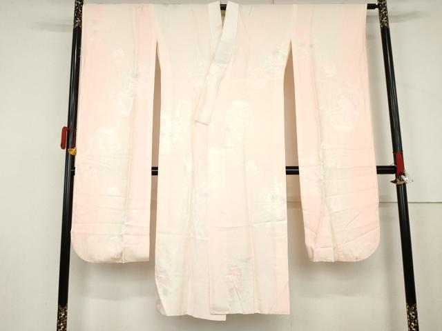 平和屋着物●振袖用長襦袢　袷　花車地紋　暈し染め　正絹　逸品　AABL9402cs