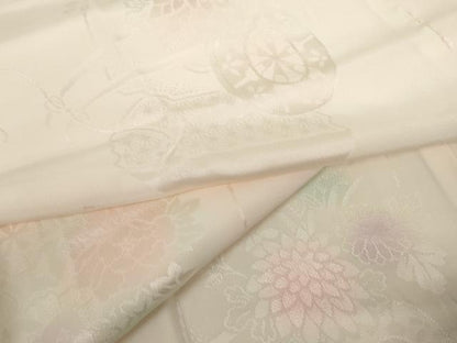 平和屋着物●振袖用長襦袢　袷　花車地紋　暈し染め　正絹　逸品　AABL9402cs