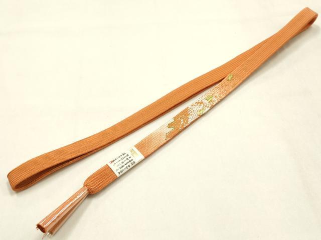 平和屋本店●和装小物　帯締め・帯揚げセット　高麗組　三分金糸　斜縞　金銀彩　暈し染め　正絹　逸品　未使用　AABL9424ay