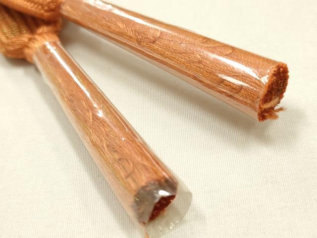 平和屋本店●和装小物　帯締め・帯揚げセット　高麗組　三分金糸　斜縞　金銀彩　暈し染め　正絹　逸品　未使用　AABL9424ay