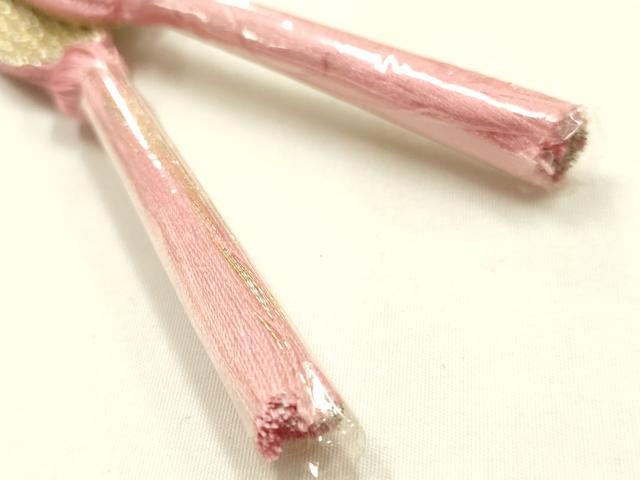 平和屋本店●和装小物　帯締め・帯揚げセット　高麗組 綾出し　霞花文　金銀糸　暈し染め　正絹　逸品　未使用　AABL9426ay