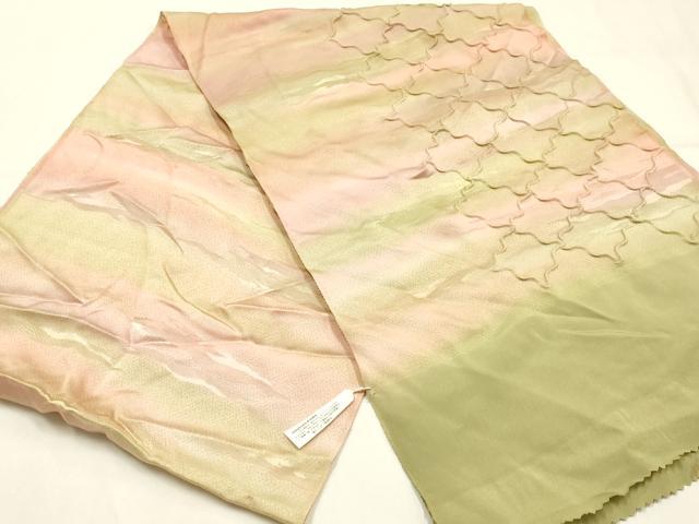 平和屋本店●和装小物　帯締め・帯揚げセット　高麗組 綾出し　霞花文　金銀糸　暈し染め　正絹　逸品　未使用　AABL9426ay