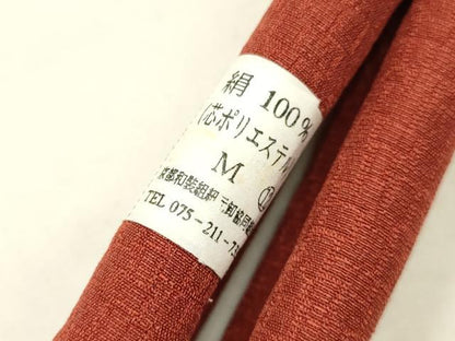 平和屋本店●和装小物　帯締め・帯揚げセット　丸ぐけ　撚り房　舞葉文　正絹　逸品　未使用　AABL9427ay