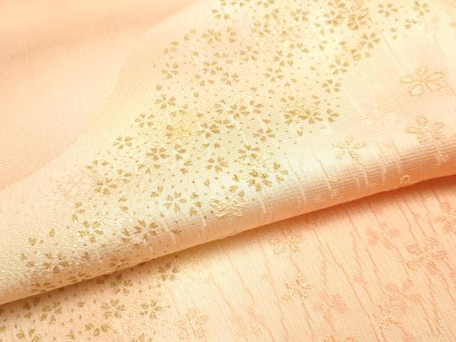 平和屋本店●和装小物　帯締め・帯揚げセット　笹浪組　霞花文　金糸　金彩　暈し染め　正絹　逸品　未使用　AABL9428ay