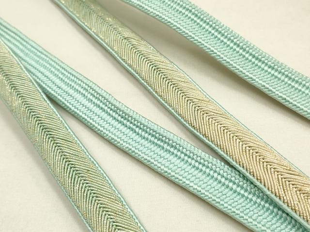 平和屋本店●和装小物　帯締め・帯揚げセット　平組　せいじゅ　霞花文　金糸　金彩　暈し　正絹　逸品　未使用　AABL9431ay
