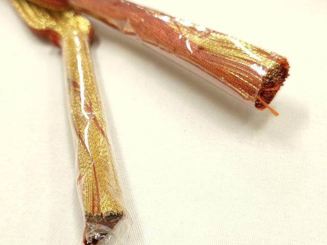平和屋本店●和装小物　帯締め・帯揚げセット　高麗組 綾出し　草花文　金糸　金彩　暈し染め　正絹　逸品　未使用　AABL9433ay