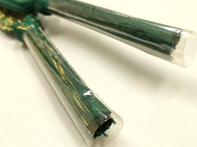 平和屋本店●和装小物　帯締め・帯揚げセット　高麗組 綾出し　地紙花文　金糸　金彩　暈し　正絹　逸品　未使用　AABL9434ay