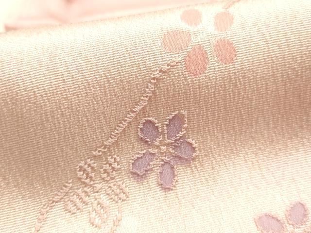 平和屋本店●和装小物　帯締め・帯揚げセット　高麗組 綾出し　斜縞　蔦草花文　金糸　暈し染め　正絹　逸品　未使用　AABL9435ay