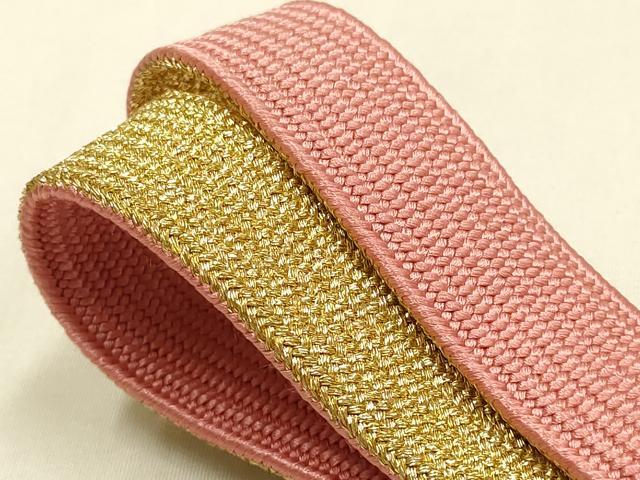 平和屋本店●和装小物　帯締め・帯揚げセット　高麗組 綾出し　遠山重ね文　金糸　暈し染め　正絹　逸品　未使用　AABL9436ay