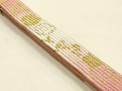 平和屋本店●和装小物　帯締め・帯揚げセット　高麗組 綾出し　遠山重ね文　金糸　暈し染め　正絹　逸品　未使用　AABL9436ay