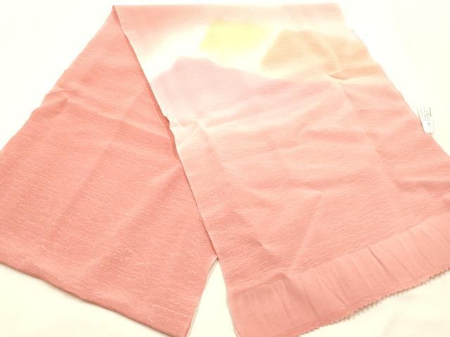 平和屋本店●和装小物　帯締め・帯揚げセット　高麗組 綾出し　遠山重ね文　金糸　暈し染め　正絹　逸品　未使用　AABL9436ay