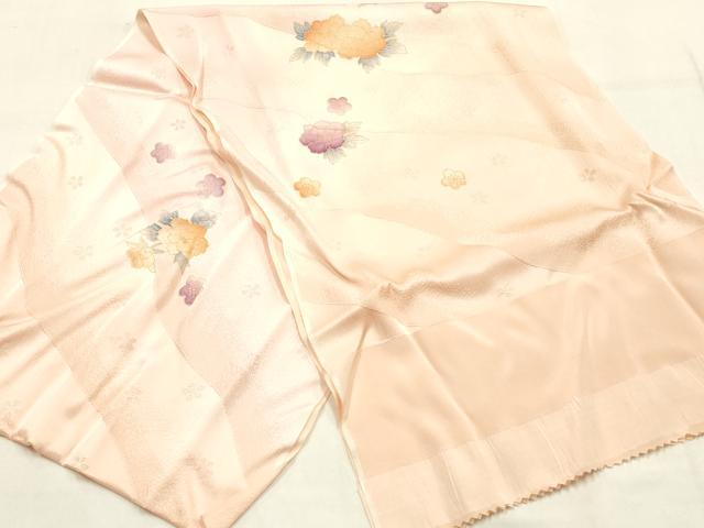 平和屋本店▼和装小物　帯締め・帯揚げセット　高麗組 綾出し　舞花文　金糸　金彩　暈し染め　正絹　逸品　未使用品あり　AABL9437ay