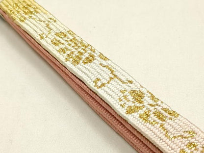 平和屋本店▼和装小物　帯締め・帯揚げセット　高麗組 綾出し　舞花文　金糸　金彩　暈し染め　正絹　逸品　未使用品あり　AABL9437ay