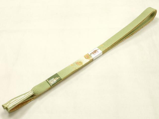 平和屋本店●和装小物　帯締め・帯揚げセット　高麗組 綾出し　花丸文　金糸　暈し染め　正絹　逸品　未使用　AABL9438ay