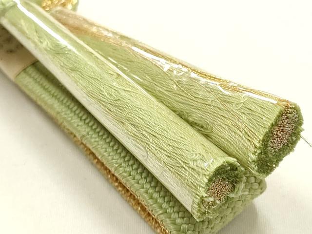平和屋本店●和装小物　帯締め・帯揚げセット　高麗組 綾出し　花丸文　金糸　暈し染め　正絹　逸品　未使用　AABL9438ay