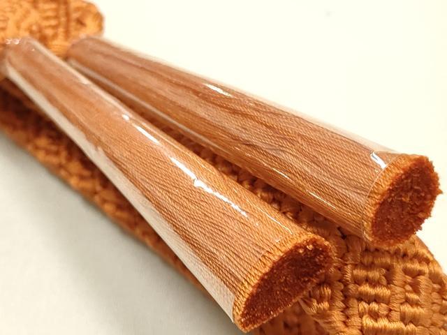 平和屋本店●和装小物　帯締め・帯揚げセット　平組　道長芝草花文　金糸　金彩　暈し染め　正絹　逸品　未使用　AABL9439ay