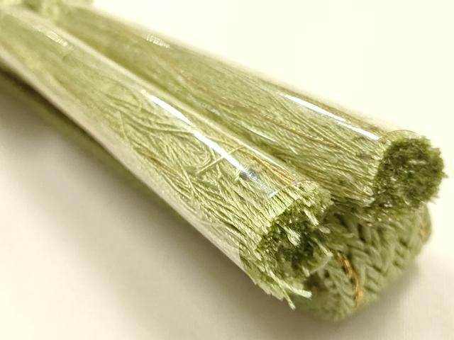 平和屋本店●和装小物　帯締め・帯揚げセット　平組　舞葉文　金糸　暈し染め　正絹　逸品　未使用　AABL9440ay