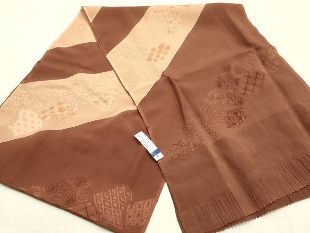 平和屋本店●和装小物　帯締め・帯揚げセット　高麗組 綾出し　斜縞　金糸　金彩　正絹　逸品　未使用　AABL9447ay