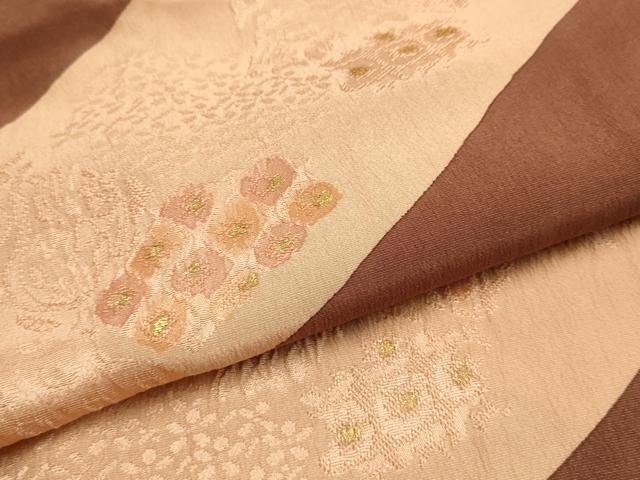 平和屋本店●和装小物　帯締め・帯揚げセット　高麗組 綾出し　斜縞　金糸　金彩　正絹　逸品　未使用　AABL9447ay