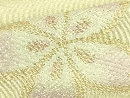平和屋本店▼和装小物　帯揚げ　舞花文　金糸　正絹　逸品　AABL9452ay