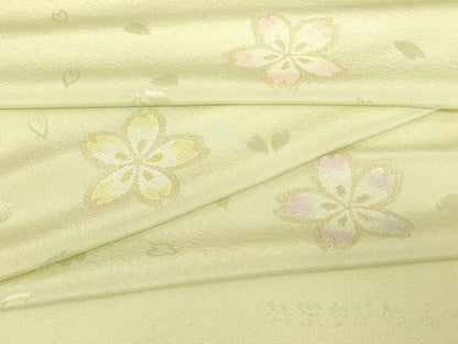 平和屋本店▼和装小物　帯揚げ　舞花文　金糸　正絹　逸品　AABL9452ay