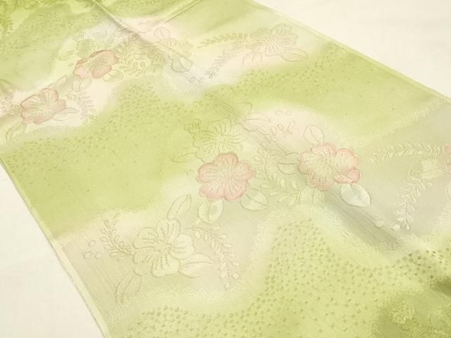 平和屋本店●和装小物　帯締め・帯揚げセット　高麗組 綾出し　辻が花　金糸　暈し染め　正絹　逸品　未使用　AABL9476ay