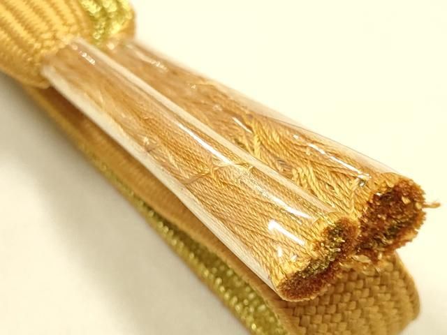 平和屋本店●和装小物　帯締め・帯揚げセット　高麗組 綾出し　舞花文　金糸　金銀彩　暈し染め　正絹　逸品　未使用　AABL9479ay