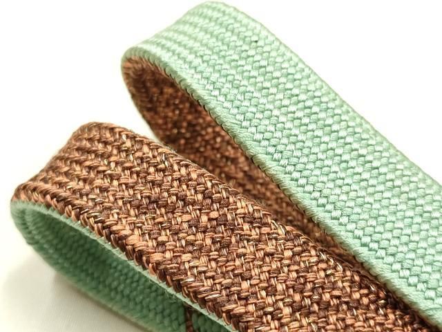 平和屋本店●和装小物　帯締め・帯揚げセット　短冊花文　金糸　金彩　暈し染め　正絹　逸品　未使用　AABL9480ay