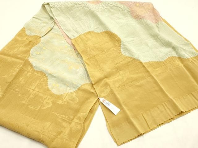 平和屋本店●和装小物　帯締め・帯揚げセット　高麗組　絞り　金糸　金彩　正絹　逸品　未使用　AABL9483ay