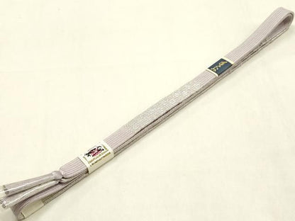 平和屋本店●和装小物　帯締め・帯揚げセット　高麗組　遠山花文　銀糸　金彩　暈し染め　正絹　逸品　未使用　AABL9485ay