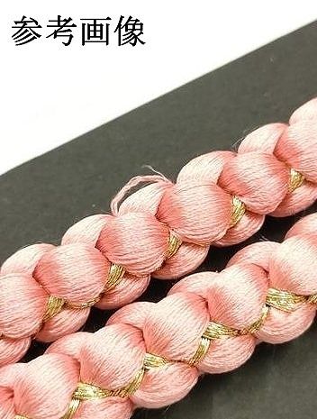 平和屋本店●和装小物　帯締め・帯揚げセット　丸組　柄絞り　松　金糸　正絹　逸品　未使用　AABL9511ay