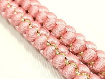平和屋本店●和装小物　帯締め・帯揚げセット　丸組　柄絞り　松　金糸　正絹　逸品　未使用　AABL9511ay