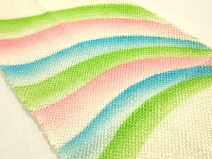 平和屋本店●和装小物　振袖用帯締め・帯揚げセット　総絞り　金糸　撚り房　正絹　逸品　未使用　AABL9515ay