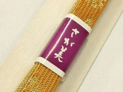 平和屋本店●和装小物　帯締め・帯揚げセット　高麗組 綾出し　絞り　刺繍　枝花文　松皮菱　金糸　正絹　逸品　未使用　AABL9516ay