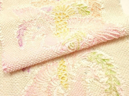 平和屋本店●和装小物　帯締め・帯揚げセット　丸組　柄絞り　鳳凰文　ラインストーン　暈し染め　正絹　逸品　未使用　AABL9519ay