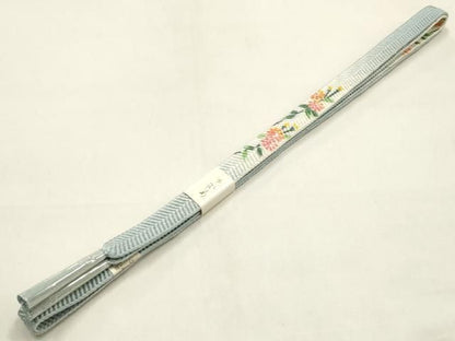 平和屋本店●和装小物　帯締め・帯揚げセット　加賀友禅　笹浪組　枝花文　暈し　正絹　逸品　未使用　AABL9520ay