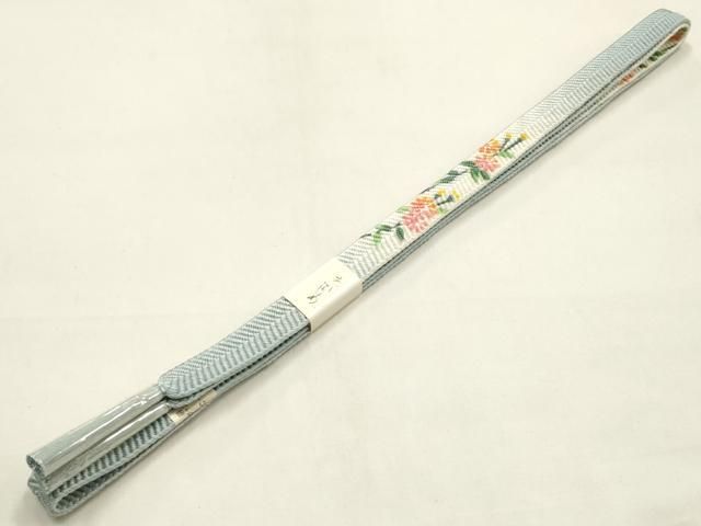 平和屋本店●和装小物　帯締め・帯揚げセット　加賀友禅　笹浪組　枝花文　暈し　正絹　逸品　未使用　AABL9520ay