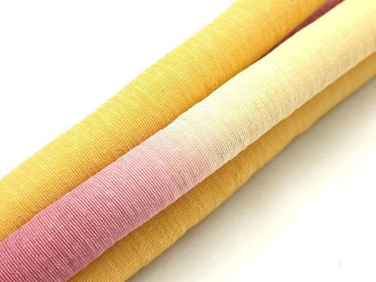 平和屋本店●和装小物　帯締め・帯揚げセット　丸ぐけ　霞文　暈し染め　撚り房　正絹　逸品　未使用　AABL9527ay